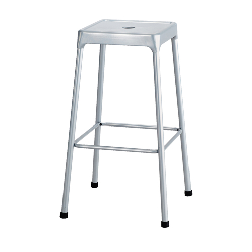 Bistro Stool, Stationary, Fixed, 29", Steel Seat, Grey M & M Nord Ouest Inc