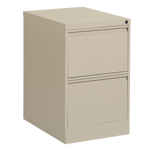 Vertical Filing Cabinet, Steel, 2 Drawers, 18-1/7" W x 25" D x 29" H, Beige M & M Nord Ouest Inc