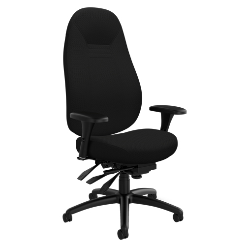 High Back Comfort Chair, Polyester, Black, 300 lbs. Capacity M & M Nord Ouest Inc