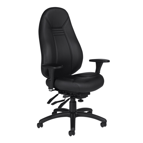 Chaise confortable &agrave; dos &eacute;lev&eacute;, Cuir, Noir, Capacit&eacute; 300 lb M & M Nord Ouest Inc