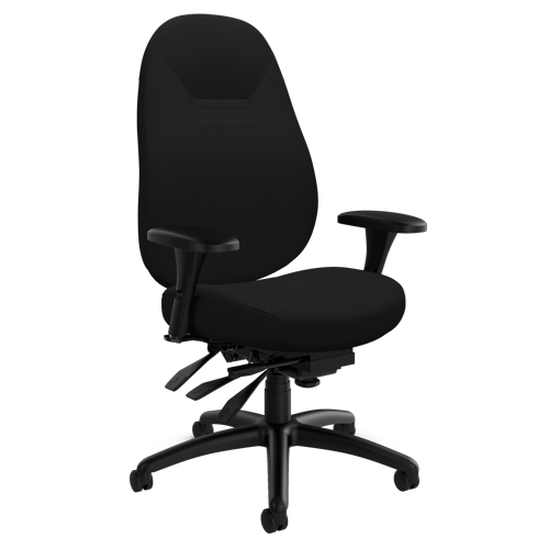 Medium Back Comfort Chair, Polyester, Black, 300 lbs. Capacity M & M Nord Ouest Inc