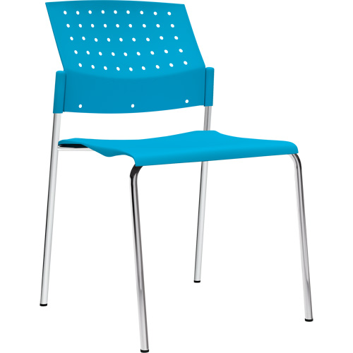 Armless Stacking Chairs, Plastic, 33" High, 300 lbs. Capacity, Blue M & M Nord Ouest Inc