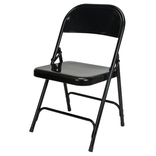 Chaise pliante, Acier, Noir, Capacit&eacute; 300 lb M & M Nord Ouest Inc