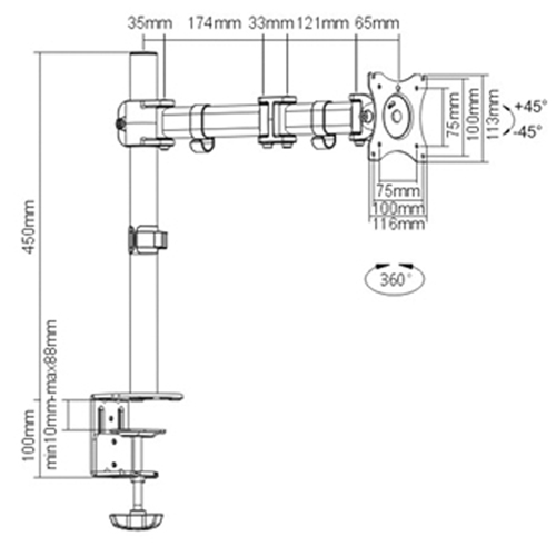 Bras pour moniteur ActivErgo M & M Nord Ouest Inc