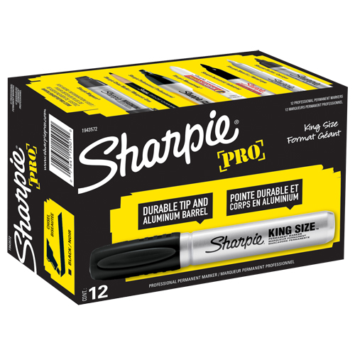 Marqueur permanent King Size, Noir, Pointe Ciseau M & M Nord Ouest Inc