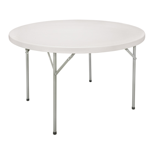 Table pliante, Ronde, 48" l x 48" la, Poly&eacute;thyl&egrave;ne, Blanc M & M Nord Ouest Inc