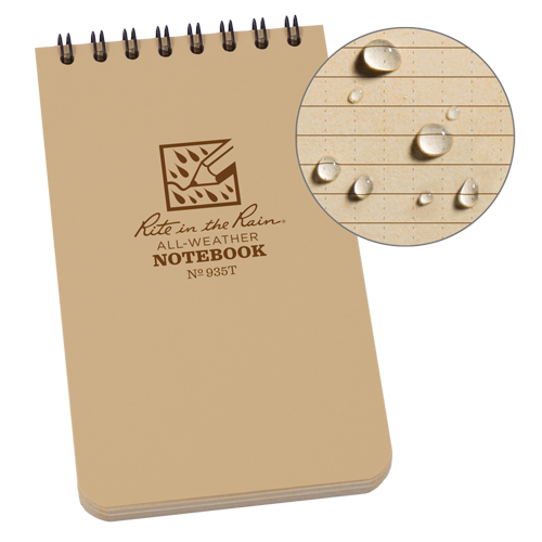 Pocket Top-Spiral Notebook, Soft Cover, Tan, 100 Pages, 3" W x 5" L M & M Nord Ouest Inc