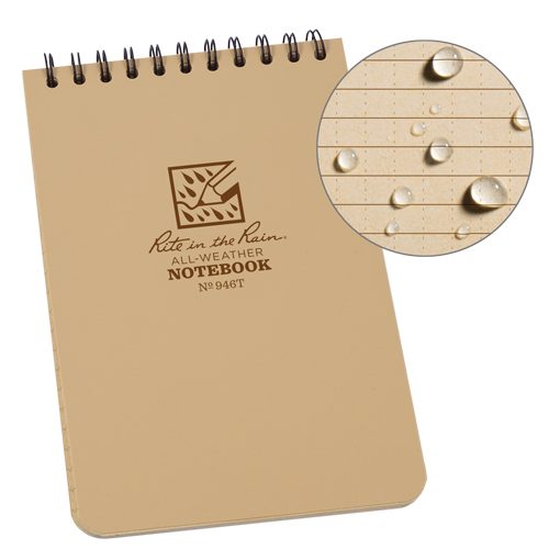 Pocket Top-Spiral Notebook, Soft Cover, Tan, 100 Pages, 4" W x 6" L M & M Nord Ouest Inc