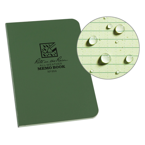 Memo Book, Soft Cover, Green, 112 Pages, 3-1/2" W x 5" L M & M Nord Ouest Inc