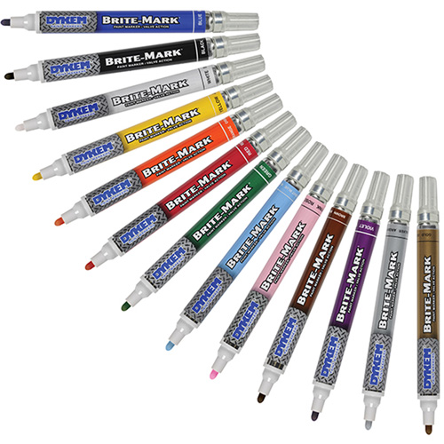 Marqueur &agrave; peinture moyen Brite-Mark, Liquide, Blanc M & M Nord Ouest Inc