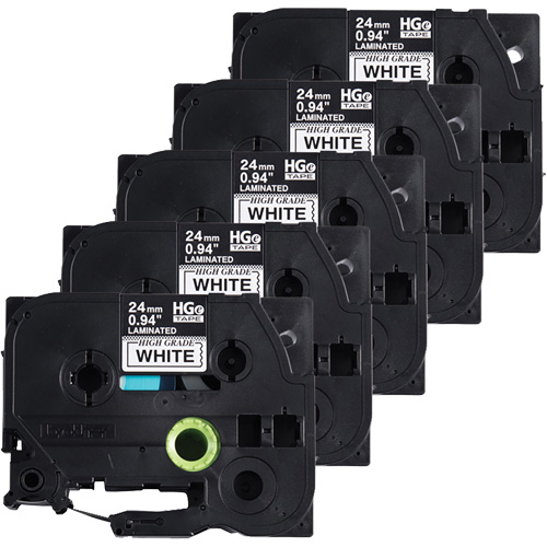 Ruban lamin&eacute;, 24 mm x 8 m, Noir sur blanc M & M Nord Ouest Inc