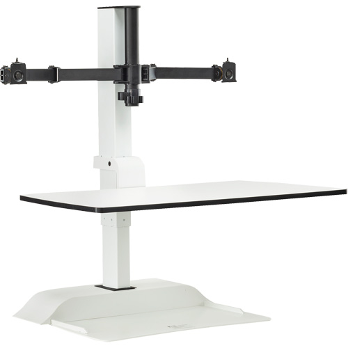 Soar Sit/Stand Electric Desk with Dual Monitor Arm, Desktop Unit, 37-1/4" H x 27-3/4" W x 22" D, White M & M Nord Ouest Inc