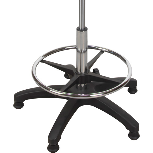 Tabouret ergonomique robuste avec accoudoirs r&eacute;glables, Stationnaire, Ajustable, 39" - 48", Polyur&eacute;thane Si&egrave;ge, Noir M & M Nord Ouest Inc