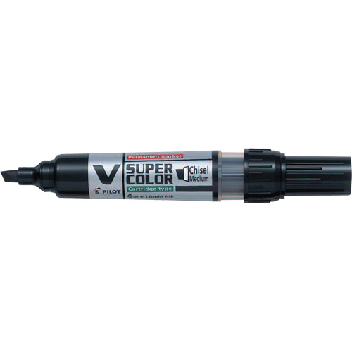 V Super Colour Permanent Marker, Chisel, Black M & M Nord Ouest Inc