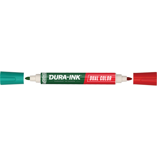 Marqueur &agrave; encre permanente et double couleur Markal Dura-Ink, Ronde, Vert/Rouge M & M Nord Ouest Inc