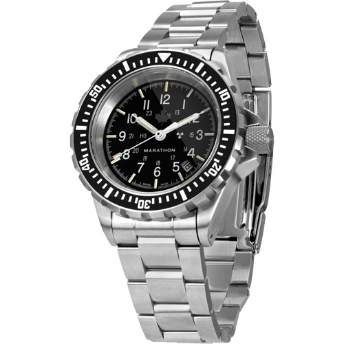 Grey Maple Large Diver's Automatic Watch with Stainless Steel Bracelet, Digital, Battery Operated, 41 mm, Silver M & M Nord Ouest Inc