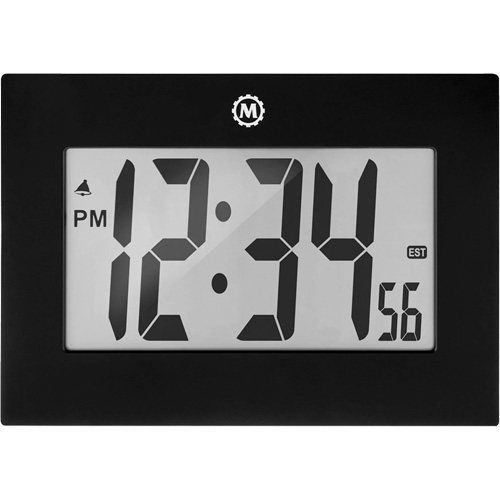 Large Frame Clock, Digital, Battery Operated, 9" W x 1" D x 6.5" H, Black M & M Nord Ouest Inc