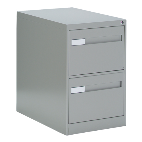 Vertical Filing Cabinet with Recessed Drawer Handles, 2 Drawers, 18.15" W x 26.56" D x 29" H, Grey M & M Nord Ouest Inc