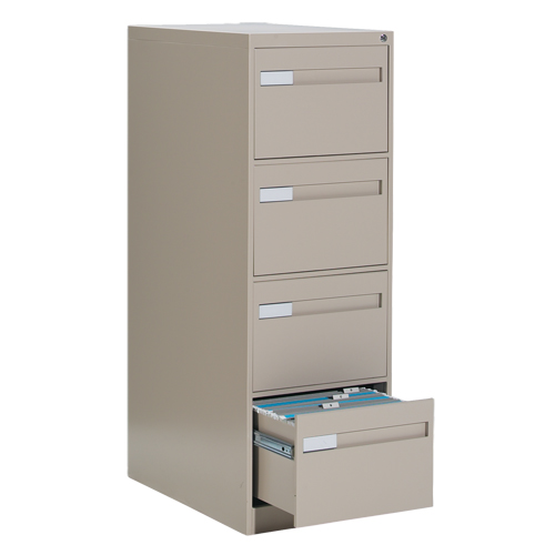 Classeur vertical &agrave; poign&eacute;es encastr&eacute;es, 4 tiroirs, 18.15" la x 26.56" p x 52" h, Beige M & M Nord Ouest Inc