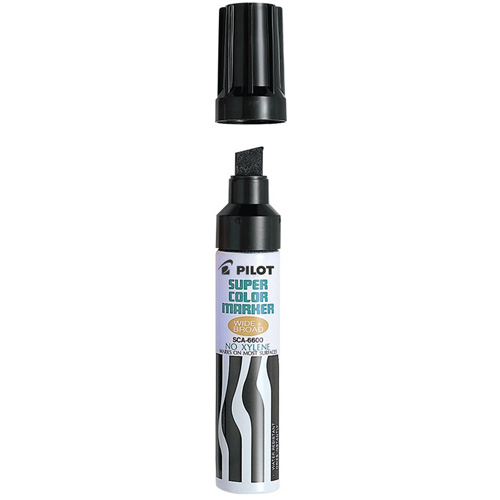 Refillable Super Colour Permanent Marker, Chisel, Black M & M Nord Ouest Inc