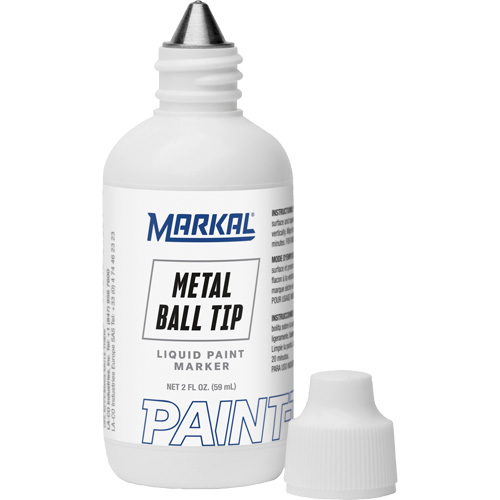 Marqueur Paint-Riter avec pointe en bille m&eacute;tallique, Liquide, Blanc M & M Nord Ouest Inc