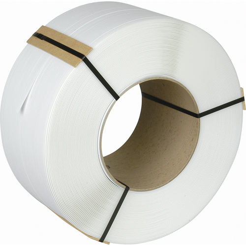 Feuillard, Polypropyl&egrave;ne, 3/8" la x 12900' lo, Blanc, Calibre Machine M & M Nord Ouest Inc