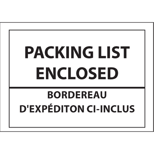 Packing List Envelopes, 4" L x 5" W, Backloading Style M & M Nord Ouest Inc