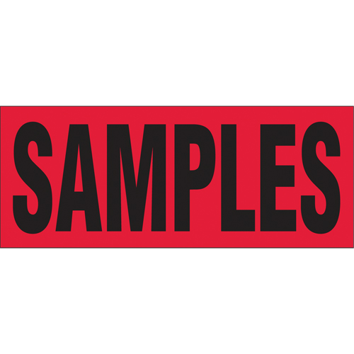 "Samples" Special Handling Labels, 5" L x 2" W, Black on Red M & M Nord Ouest Inc