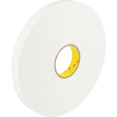 3M 4466W Double-Coated Polyethylene Foam Tape, 33 m (108') L x 25.4 mm (1") W, 62 mils, Polyethylene M & M Nord Ouest Inc