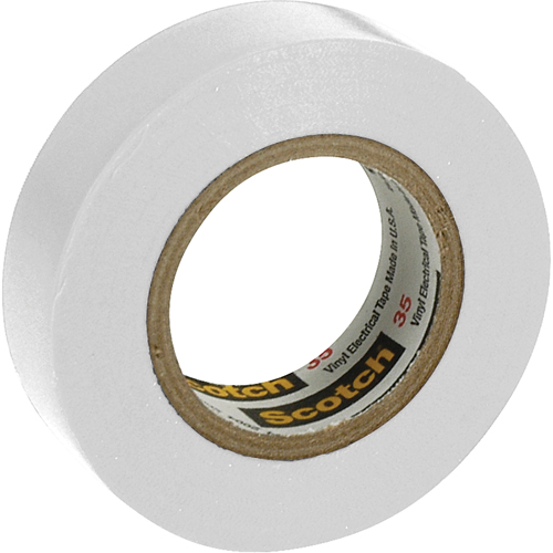 Rubans en vinyle pour codage en couleurs 35 Scotch, 12,7 mm (1/2") x 6,1 m (20'), Blanc, 7 mils M & M Nord Ouest Inc