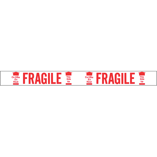 Ruban imprim&eacute; bilingue – Fragile ce c&ocirc;t&eacute; en haut, Rouge/blanc M & M Nord Ouest Inc