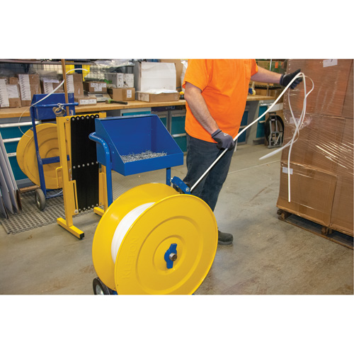 Strapping Dispenser, Polyester/Steel/Polypropylene Straps, 16"/8" Core Dia., 3"/8"/6" Roll Width M & M Nord Ouest Inc