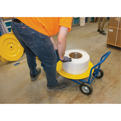 Strapping Dispenser, Polyester/Steel/Polypropylene Straps, 16"/8" Core Dia., 3"/8"/6" Roll Width M & M Nord Ouest Inc