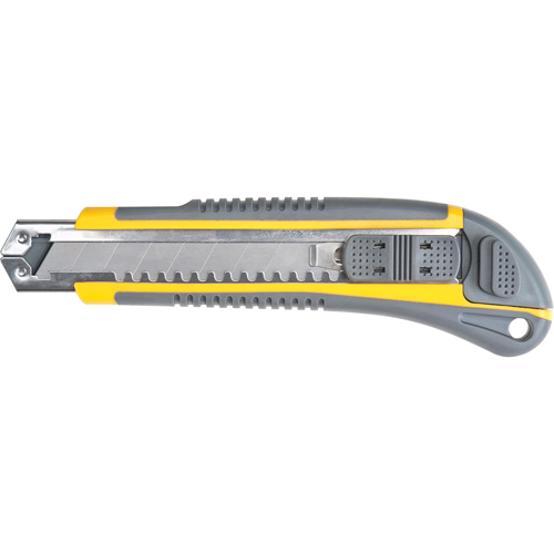 Couteau ATK100, 18 mm, Acier au carbone, Prise en Caoutchouc M & M Nord Ouest Inc
