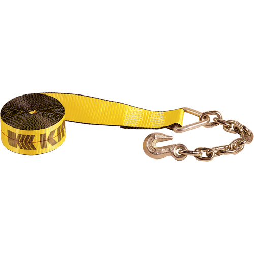 Winch Straps, Chain Anchor, 3" W x 30' L, 5400 lbs. (2450 kg) Working Load Limit M & M Nord Ouest Inc