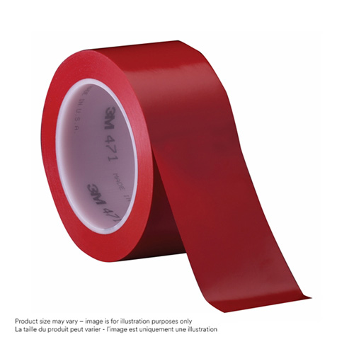 471 Vinyl Tape, 38 mm (1-1/2") W x 32.9 m (108') L, 5.3 mils, Red M & M Nord Ouest Inc