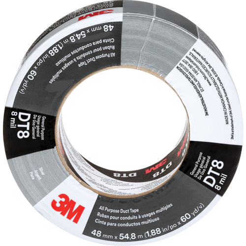 DT8 All-Purpose Duct Tape, 8 mils, Silver, 48 mm (2") x 55 m (180') M & M Nord Ouest Inc