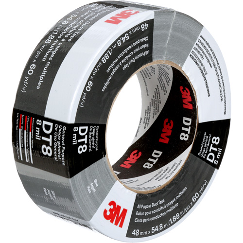 DT8 All-Purpose Duct Tape, 8 mils, Silver, 48 mm (2") x 55 m (180') M & M Nord Ouest Inc