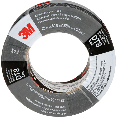 DT8 All-Purpose Duct Tape, 8 mils, Black, 48 mm (2") x 55 m (180') M & M Nord Ouest Inc