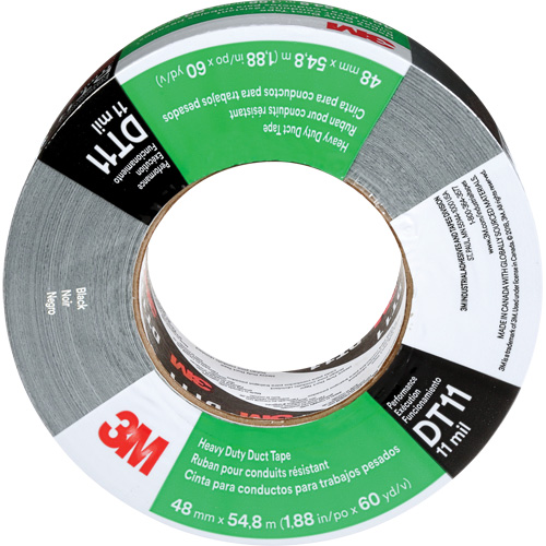 DT11 Heavy-Duty Duct Tape, 11 mils, Black, 48 mm (2") x 55 m (180') M & M Nord Ouest Inc