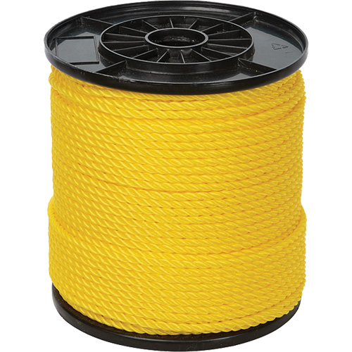 Corde torsad&eacute;e jaune &agrave; trois brins 1/4", Polypropyl&egrave;ne, 550' M & M Nord Ouest Inc