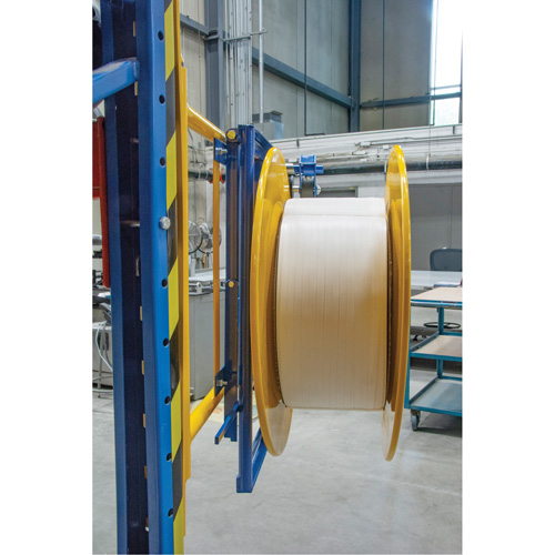 Strapping Dispenser, Polyester/Steel/Polypropylene Straps, 16"/8" Core Dia., 3"/8"/6" Roll Width M & M Nord Ouest Inc