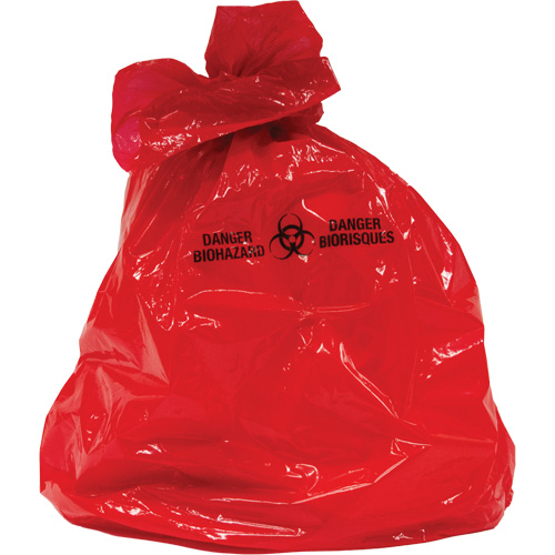 Sacs &agrave; d&eacute;chets, Biorisque, 38" lo x 30" la, 2 mils M & M Nord Ouest Inc