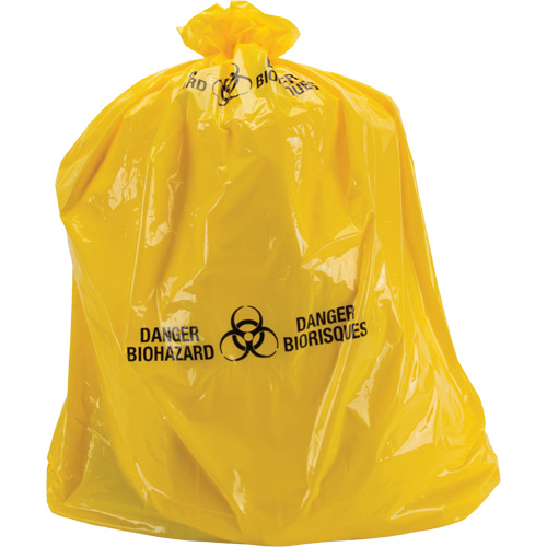 Waste Bags, Bio-Hazard, 60" L x 36" W, 6 mils M & M Nord Ouest Inc