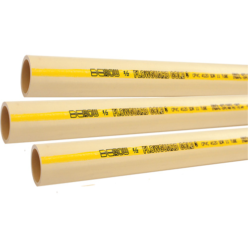 Flowguard Gold&reg; Hot & Cold Water Pipe, CPVC, 20' L x 1.25" Dia. M & M Nord Ouest Inc