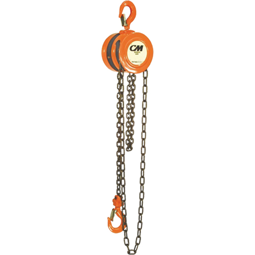 Chain Hoist, 10' Lift, 1000 lbs. (0.5 tons) Capacity, Steel Chain M & M Nord Ouest Inc