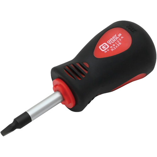 Square Recess Stubby Screwdriver, #2 Tip, Round, 3-1/4" L, Cushion Grip Handle M & M Nord Ouest Inc
