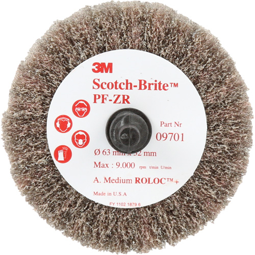 Scotch-Brite Roloc Cut and Polish Flap Brush, PF-ZR, Aluminum Oxide, Medium Grit, 2-1/2" x 1-1/4" M & M Nord Ouest Inc