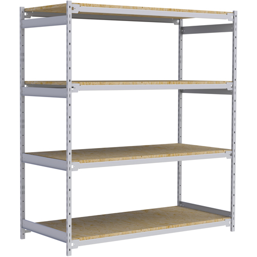 Wide Span Record Storage Shelving, Steel, 4 Shelves, 72" W x 32" D x 84" H M & M Nord Ouest Inc