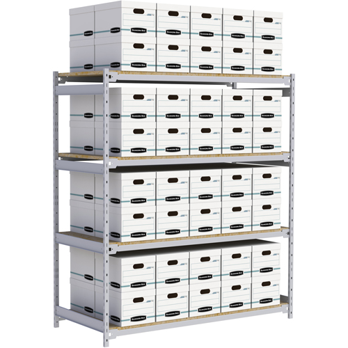 Wide Span Record Storage Shelving, Steel, 4 Shelves, 72" W x 32" D x 84" H M & M Nord Ouest Inc
